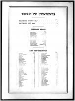 Table of Contents, Baltimore County 1898